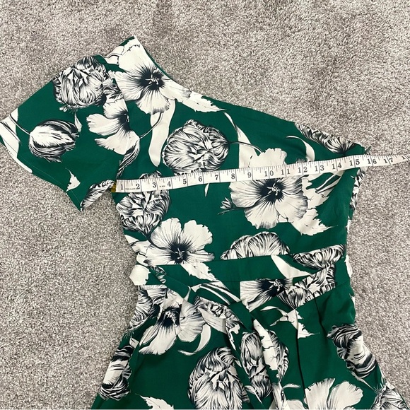 Lulus Flawless Moments Green Floral Print One-Shoulder Romper - Picture 10 of 15